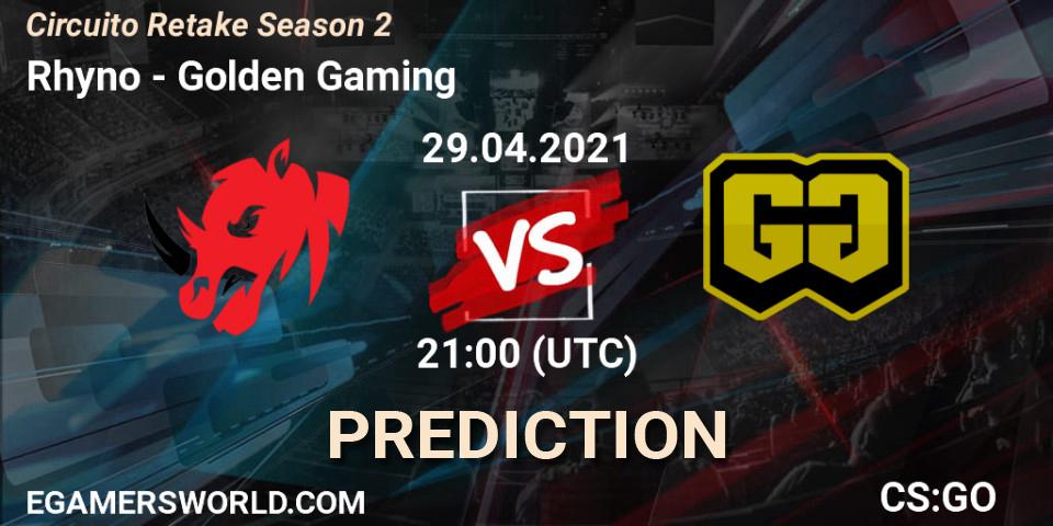 Rhyno - Golden Gaming: прогноз. 29.04.2021 at 21:00, Counter-Strike (CS2), Circuito Retake Season 2