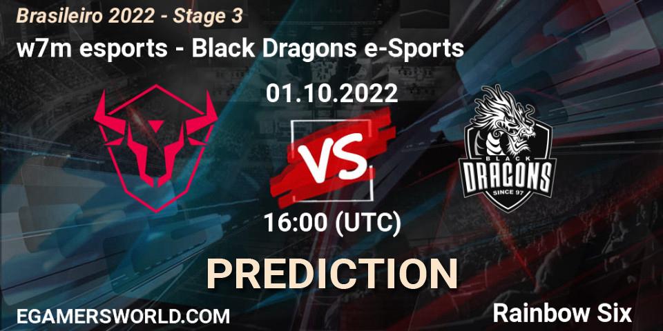 w7m esports - Black Dragons e-Sports: прогноз. 01.10.2022 at 16:00, Rainbow Six, Brasileirão 2022 - Stage 3