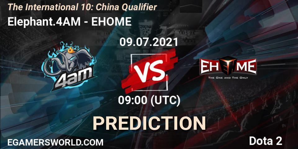 Elephant.4AM - EHOME: прогноз. 09.07.2021 at 07:28, Dota 2, The International 10: China Qualifier
