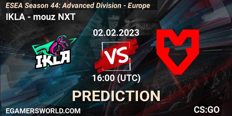 IKLA - mouz NXT: прогноз. 15.02.23, CS2 (CS:GO), ESEA Season 44: Advanced Division - Europe