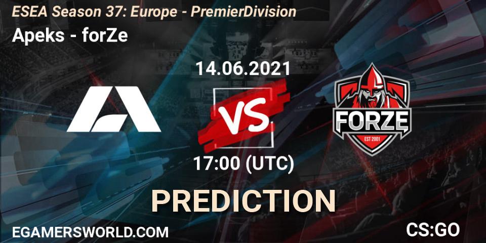 Apeks - forZe: прогноз. 14.06.21, CS2 (CS:GO), ESEA Season 37: Europe - Premier Division