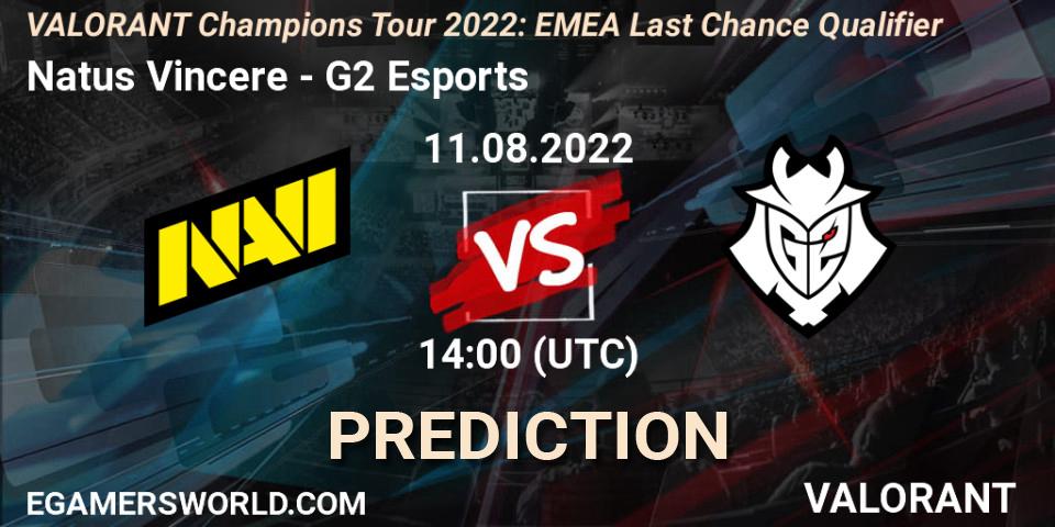 Natus Vincere - G2 Esports: прогноз. 11.08.2022 at 14:00, VALORANT, VCT 2022: EMEA Last Chance Qualifier