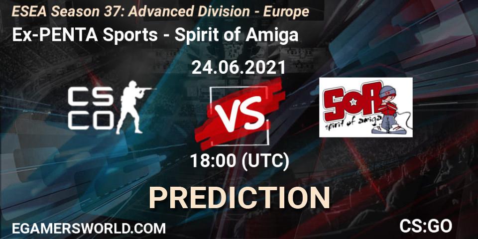 Ex-PENTA Sports - Spirit of Amiga: прогноз. 24.06.2021 at 18:00, Counter-Strike (CS2), ESEA Season 37: Advanced Division - Europe