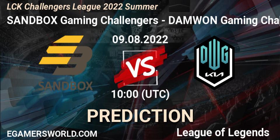 SANDBOX Gaming Challengers - DAMWON Gaming Challengers: прогноз. 09.08.2022 at 10:20, LoL, LCK Challengers League 2022 Summer
