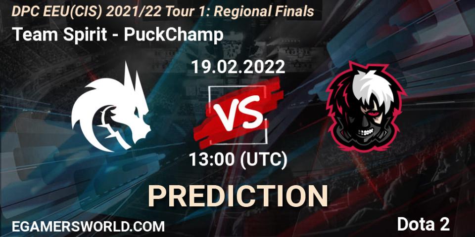 Team Spirit - PuckChamp: прогноз. 19.02.2022 at 13:01, Dota 2, DPC EEU(CIS) 2021/22 Tour 1: Regional Finals