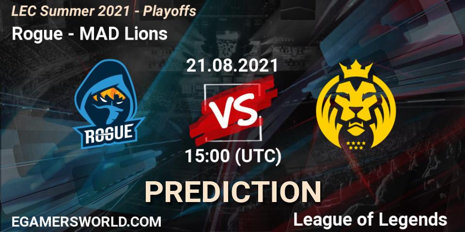 Rogue - MAD Lions: прогноз. 21.08.2021 at 15:00, LoL, LEC Summer 2021 - Playoffs