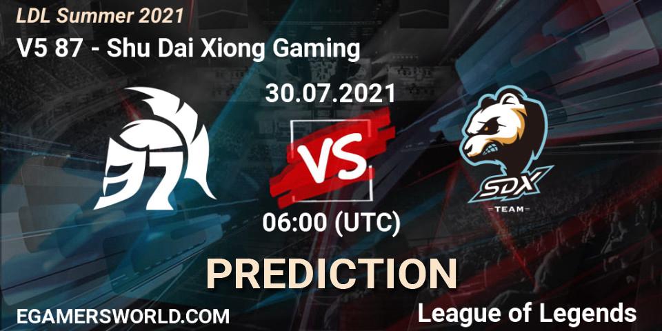 V5 87 - Shu Dai Xiong Gaming: прогноз. 31.07.21, LoL, LDL Summer 2021
