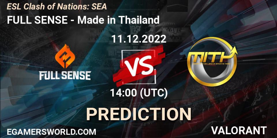 FULL SENSE - Made in Thailand: прогноз. 11.12.22, VALORANT, ESL Clash of Nations: SEA