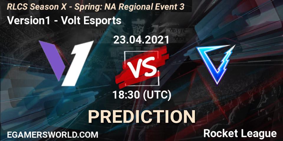 Version1 - Volt Esports: прогноз. 23.04.2021 at 18:50, Rocket League, RLCS Season X - Spring: NA Regional Event 3