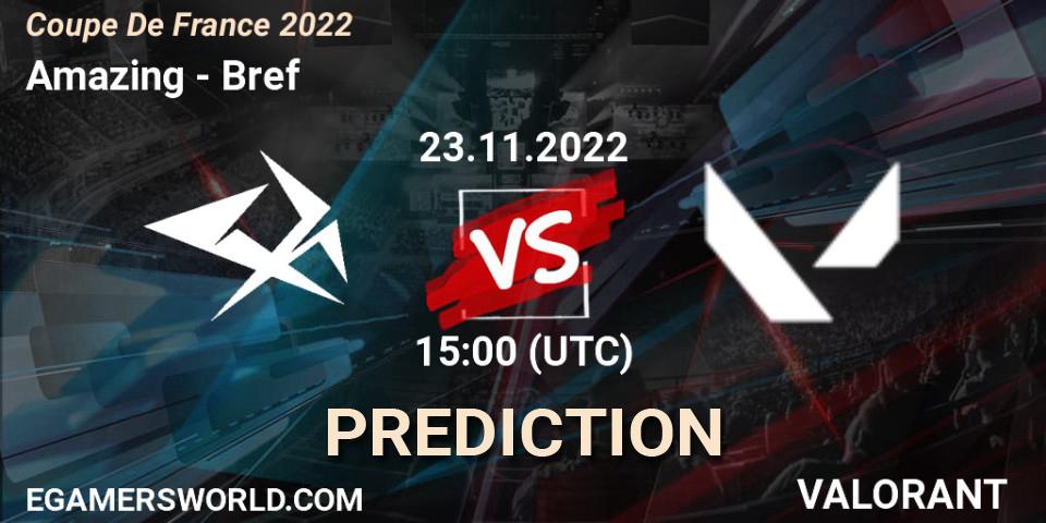 Amazing - Bref: прогноз. 23.11.22, VALORANT, Coupe De France 2022