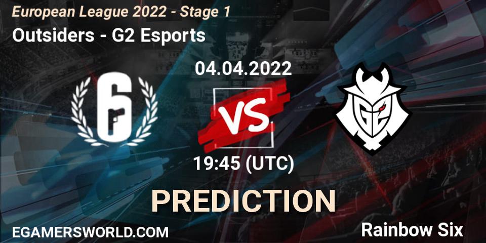 Outsiders - G2 Esports: прогноз. 04.04.2022 at 19:45, Rainbow Six, European League 2022 - Stage 1