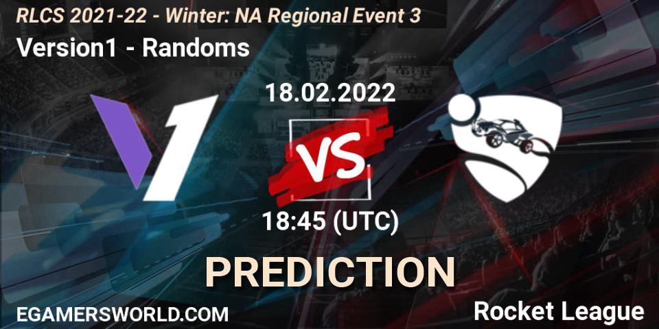 Version1 - Randoms: прогноз. 18.02.2022 at 18:45, Rocket League, RLCS 2021-22 - Winter: NA Regional Event 3