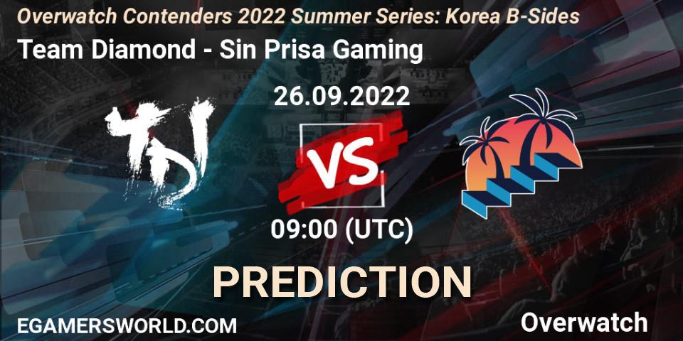 Team Diamond - Sin Prisa Gaming: прогноз. 26.09.2022 at 09:00, Overwatch, Overwatch Contenders 2022 Summer Series: Korea B-Sides