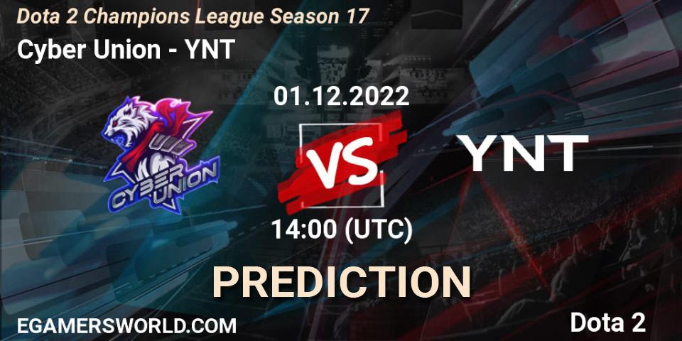 Cyber Union - YNT: прогноз. 01.12.22, Dota 2, Dota 2 Champions League Season 17
