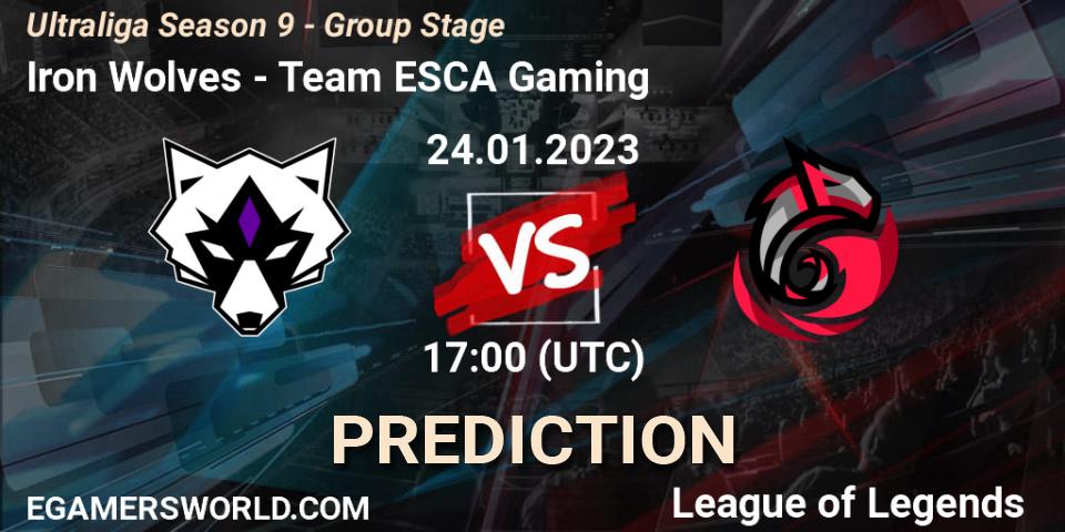 Iron Wolves - Team ESCA Gaming: прогноз. 24.01.2023 at 17:00, LoL, Ultraliga Season 9 - Group Stage