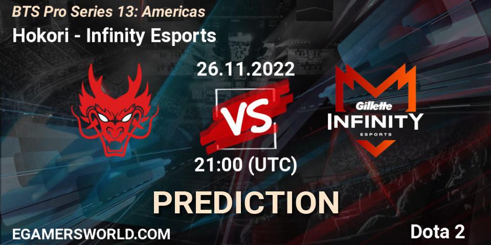 Hokori - Infinity Esports: прогноз. 26.11.22, Dota 2, BTS Pro Series 13: Americas