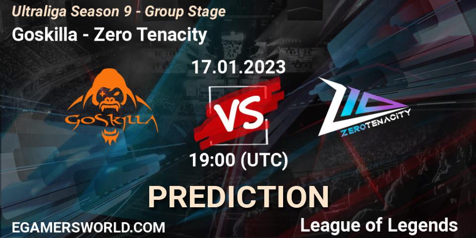 Goskilla - Zero Tenacity: прогноз. 17.01.23, LoL, Ultraliga Season 9 - Group Stage