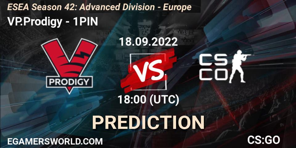 VP.Prodigy - 1PIN: прогноз. 18.09.2022 at 18:00, Counter-Strike (CS2), ESEA Season 42: Advanced Division - Europe