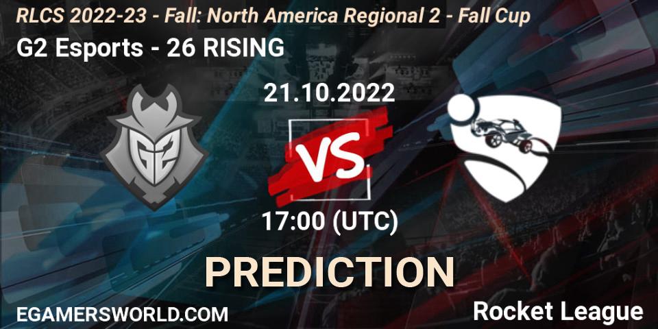 G2 Esports - 26 RISING: прогноз. 21.10.2022 at 17:00, Rocket League, RLCS 2022-23 - Fall: North America Regional 2 - Fall Cup