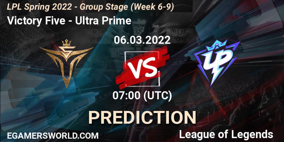 Victory Five - Ultra Prime: прогноз. 06.03.2022 at 07:00, LoL, LPL Spring 2022 - Group Stage (Week 6-9)