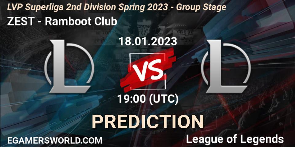 ZEST - Ramboot Club: прогноз. 18.01.23, LoL, LVP Superliga 2nd Division Spring 2023 - Group Stage