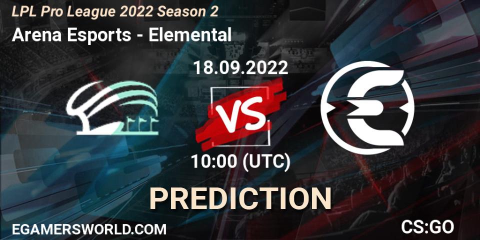 Arena Esports - Elemental: прогноз. 18.09.2022 at 10:00, Counter-Strike (CS2), LPL Pro League 2022 Season 2