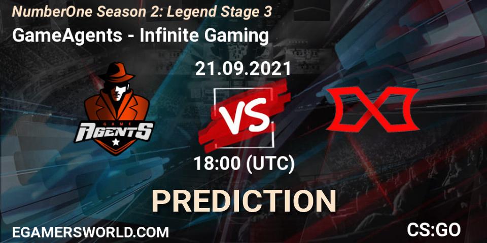 GameAgents - Infinite Gaming: прогноз. 21.09.2021 at 18:00, Counter-Strike (CS2), NumberOne Season 2: Legend Stage 3