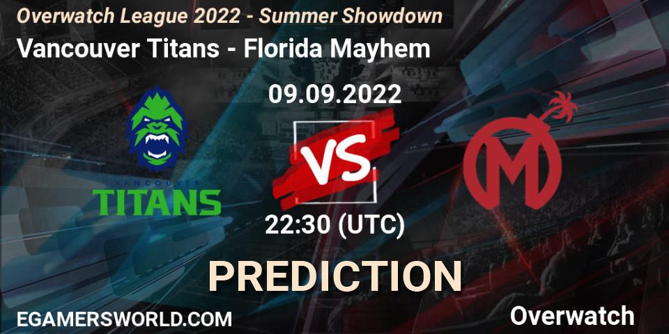 Vancouver Titans - Florida Mayhem: прогноз. 09.09.2022 at 22:45, Overwatch, Overwatch League 2022 - Summer Showdown