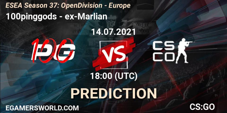 100pinggods - ex-Marlian: прогноз. 14.07.2021 at 18:00, Counter-Strike (CS2), ESEA Season 37: Open Division - Europe