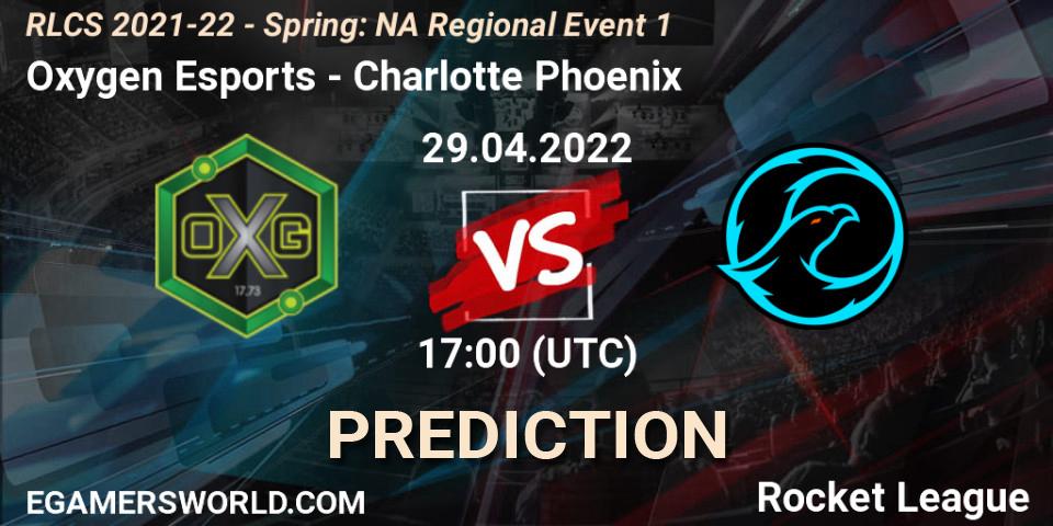 Oxygen Esports - Charlotte Phoenix: прогноз. 29.04.2022 at 17:00, Rocket League, RLCS 2021-22 - Spring: NA Regional Event 1