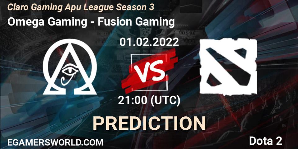 Omega Gaming - Fusion Gaming: прогноз. 01.02.2022 at 21:12, Dota 2, Claro Gaming Apu League Season 3
