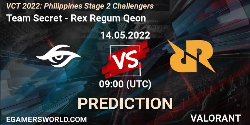 Team Secret - Rex Regum Qeon: прогноз. 14.05.22, VALORANT, VCT 2022: Philippines Stage 2 Challengers