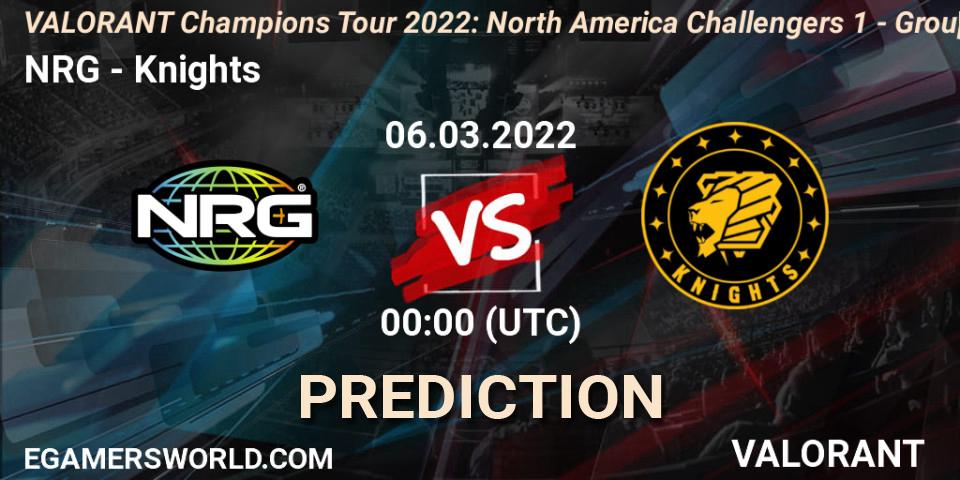 NRG - Knights: прогноз. 06.03.2022 at 00:00, VALORANT, VCT 2022: North America Challengers 1 - Group Stage