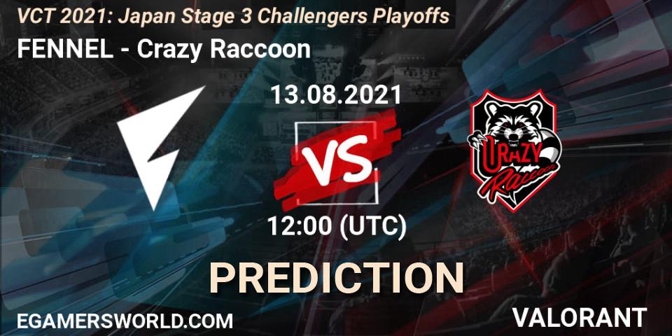 FENNEL - Crazy Raccoon: прогноз. 13.08.21, VALORANT, VCT 2021: Japan Stage 3 Challengers Playoffs