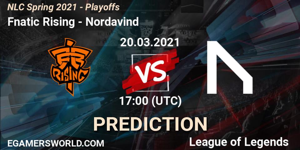 Fnatic Rising - Nordavind: прогноз. 20.03.2021 at 17:00, LoL, NLC Spring 2021 - Playoffs
