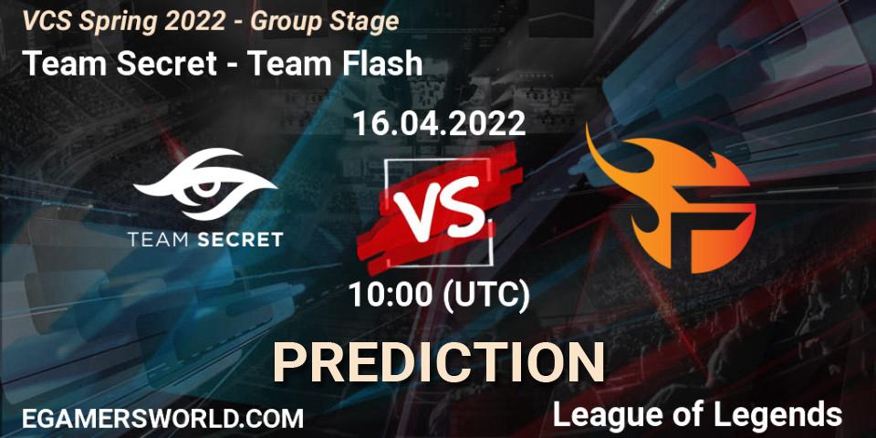 Team Secret - Team Flash: прогноз. 12.04.2022 at 10:00, LoL, VCS Spring 2022 - Group Stage 