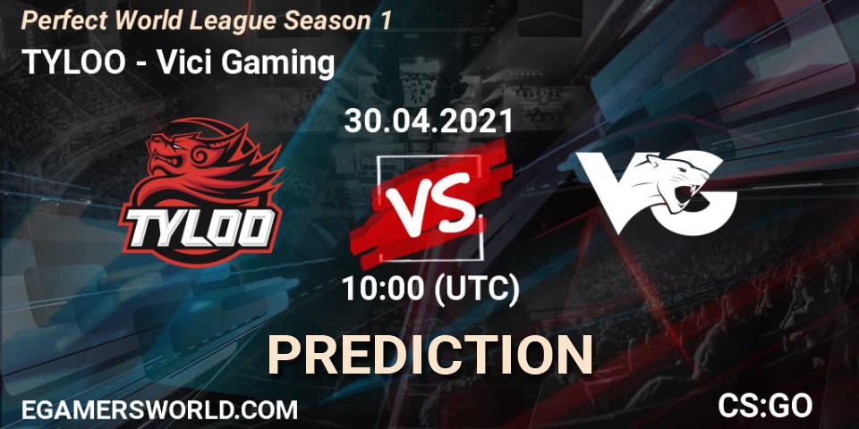 TYLOO - ViCi: прогноз. 30.04.2021 at 11:00, Counter-Strike (CS2), Perfect World League Season 1