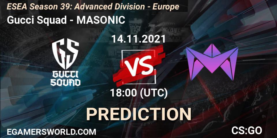 Gucci Squad - MASONIC: прогноз. 14.11.21, CS2 (CS:GO), ESEA Season 39: Advanced Division - Europe