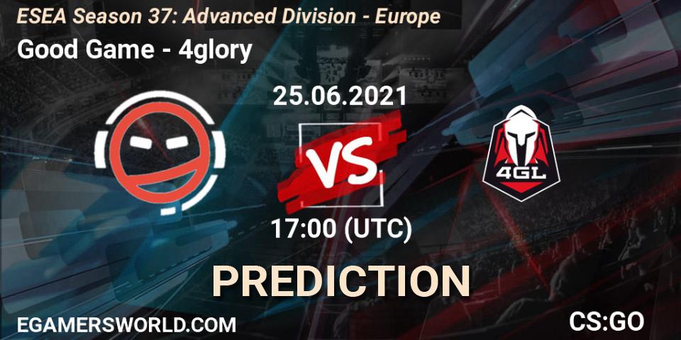 Good Game - 4glory: прогноз. 25.06.2021 at 17:00, Counter-Strike (CS2), ESEA Season 37: Advanced Division - Europe