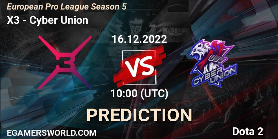 X3 - Cyber Union: прогноз. 16.12.22, Dota 2, European Pro League Season 5