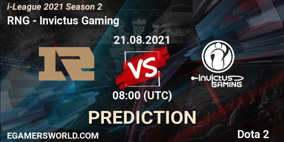 RNG - Invictus Gaming: прогноз. 21.08.21, Dota 2, i-League 2021 Season 2