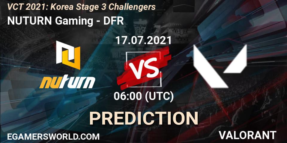 NUTURN Gaming - DFR: прогноз. 17.07.2021 at 06:00, VALORANT, VCT 2021: Korea Stage 3 Challengers