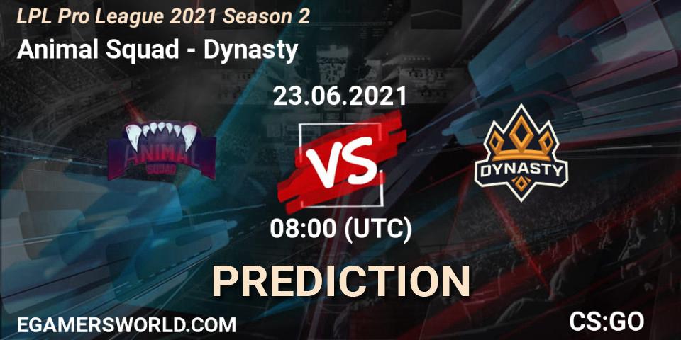 Animal Squad - Dynasty: прогноз. 23.06.2021 at 08:00, Counter-Strike (CS2), LPL Pro League 2021 Season 2