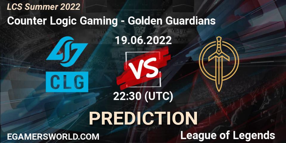 Counter Logic Gaming - Golden Guardians: прогноз. 19.06.22, LoL, LCS Summer 2022