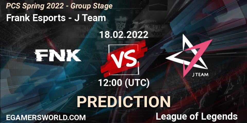 Frank Esports - J Team: прогноз. 18.02.2022 at 11:55, LoL, PCS Spring 2022 - Group Stage