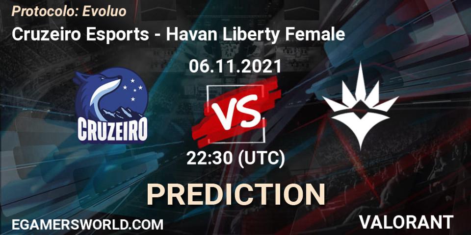 Cruzeiro Esports - Havan Liberty Female: прогноз. 06.11.2021 at 22:30, VALORANT, Protocolo: Evolução