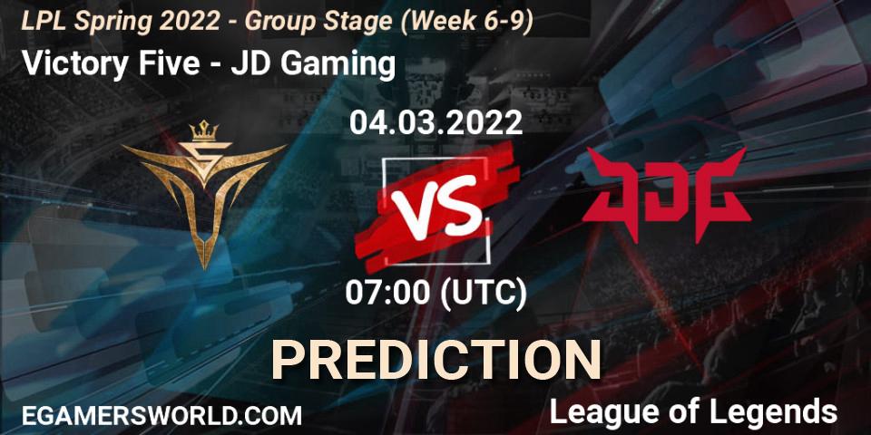 Victory Five - JD Gaming: прогноз. 04.03.2022 at 07:00, LoL, LPL Spring 2022 - Group Stage (Week 6-9)