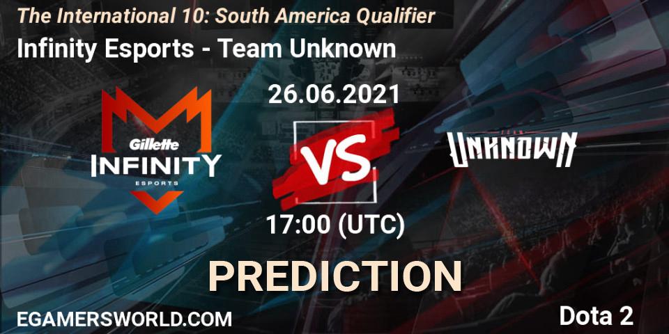 Infinity Esports - Team Unknown: прогноз. 26.06.2021 at 19:02, Dota 2, The International 10: South America Qualifier