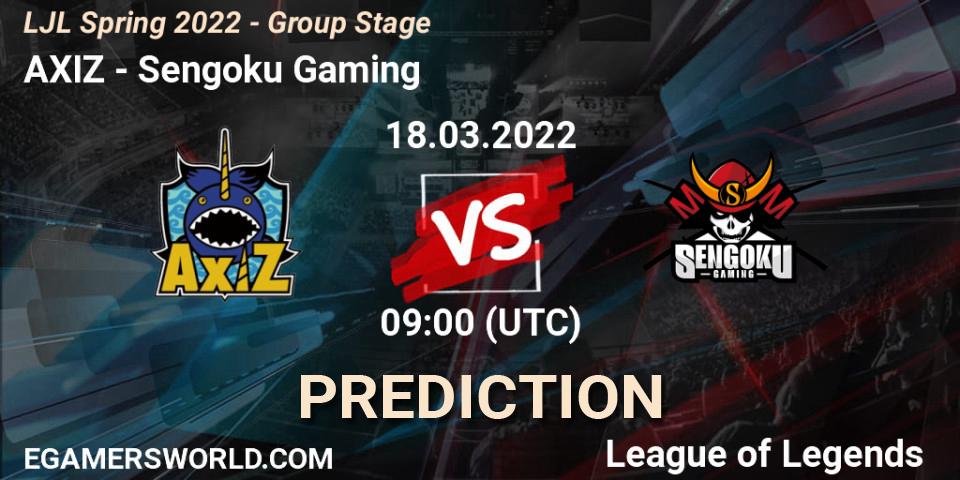 AXIZ - Sengoku Gaming: прогноз. 18.03.2022 at 09:00, LoL, LJL Spring 2022 - Group Stage