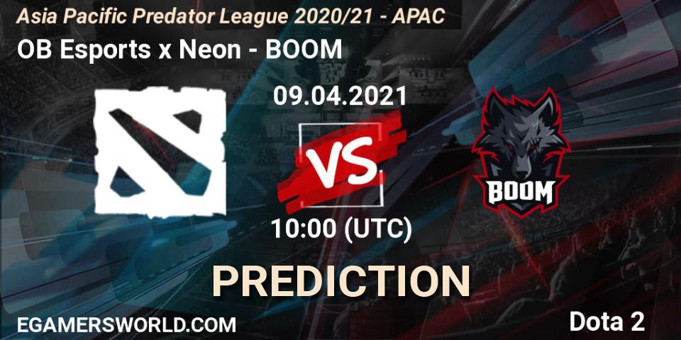 OB Esports x Neon - BOOM: прогноз. 09.04.2021 at 09:09, Dota 2, Asia Pacific Predator League 2020/21 - APAC